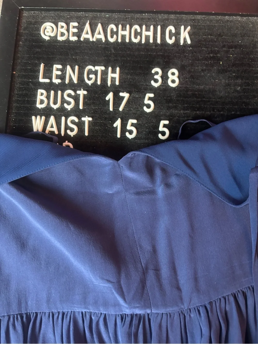Rebecca Minkoff Women's 8 Blue Dress Belinda Silk Spaghetti Straps Tiered Hem